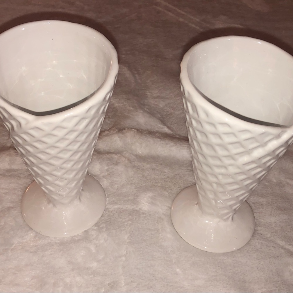 White “Waffle Cone” Ice-cream Bowls